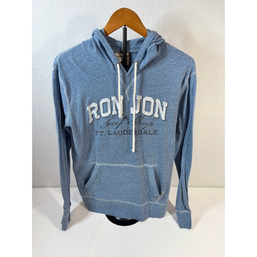Ron Jon Surf Shop Hoodie Men Large Blue Ft Lauderdale Graphic J America Pullover